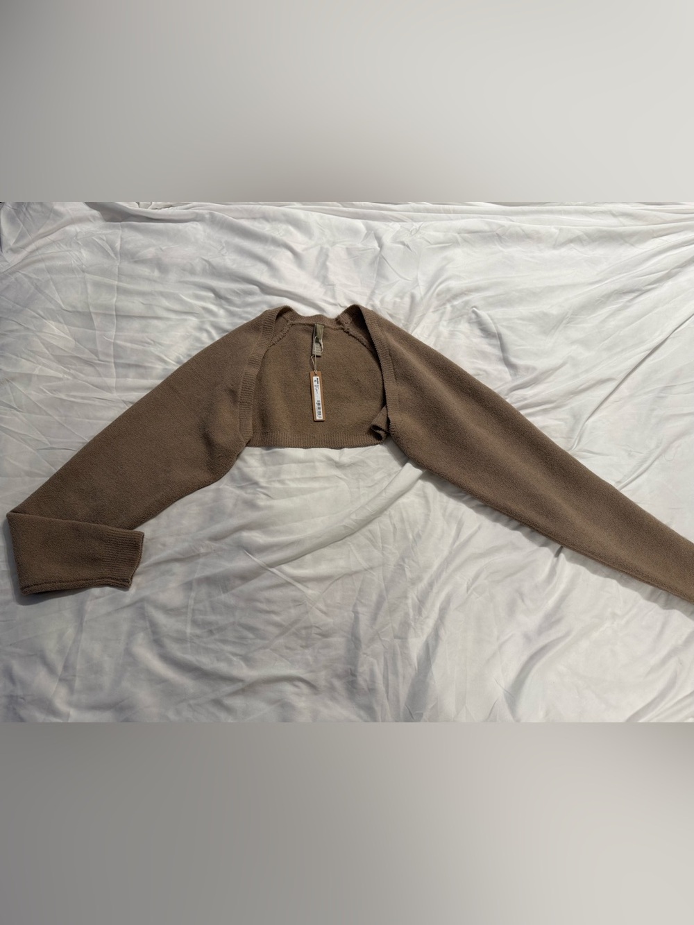 SKIMS Cozy Light Cropped Bolero Shrug in Desert Brown